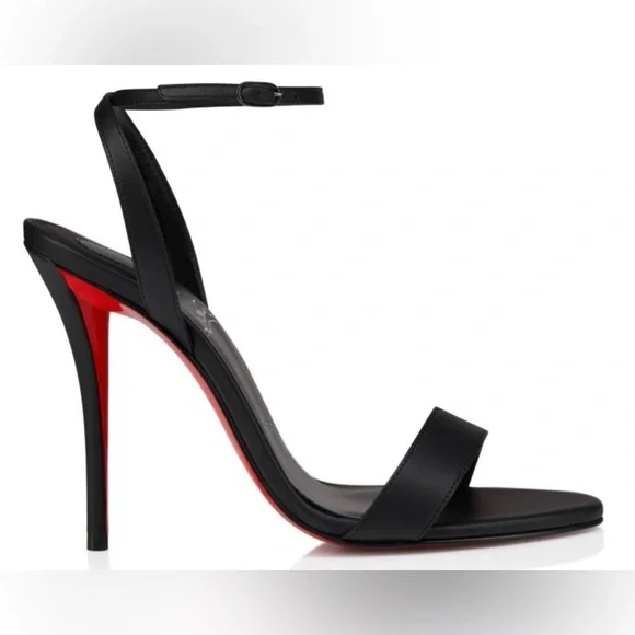 Christian Louboutin LoubiGirl 100 Black Leather Heels Size 41 - Picture 2 of 13